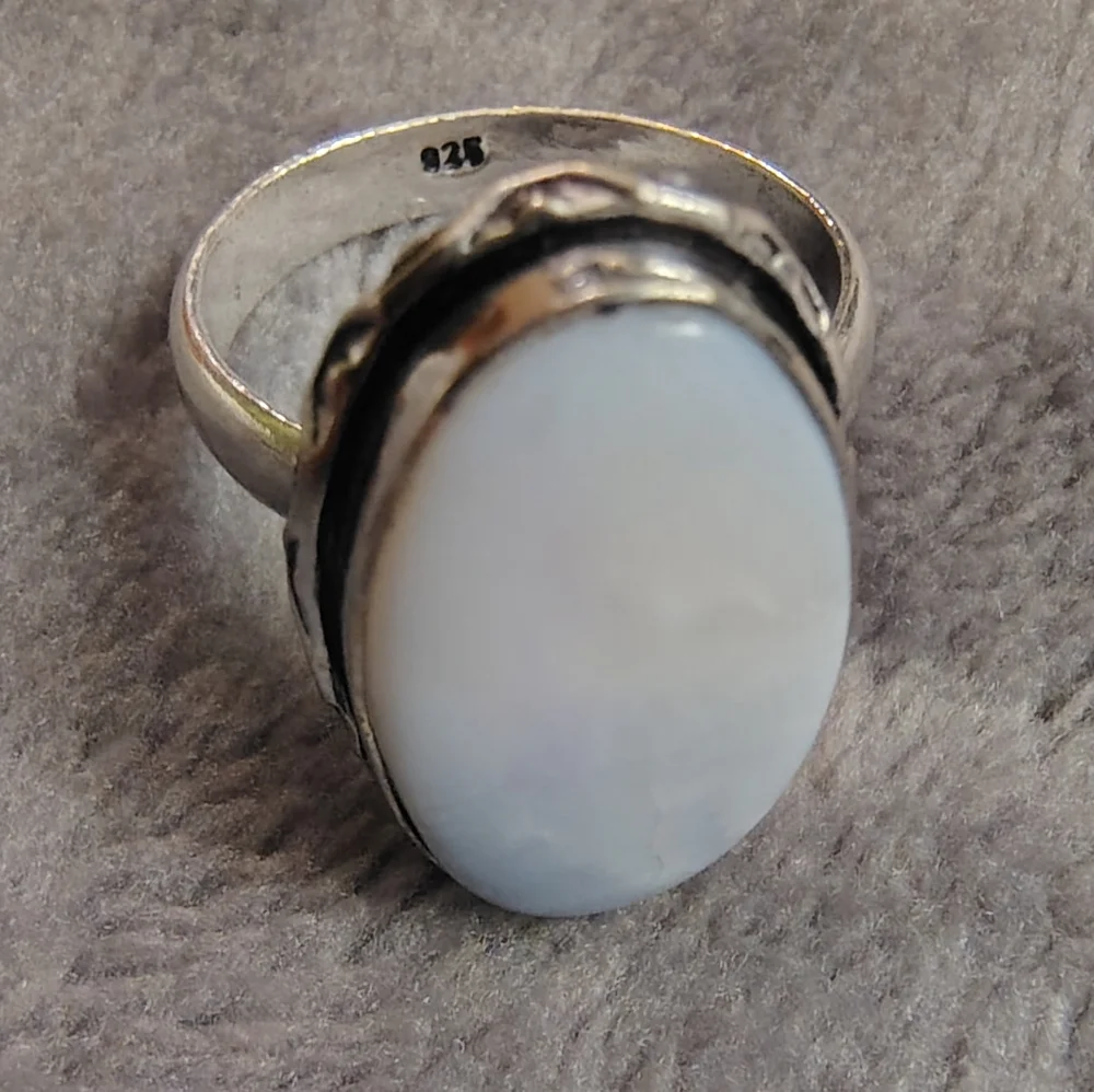 Blue Chalcedony Statement Ring - Picture 3 of 6